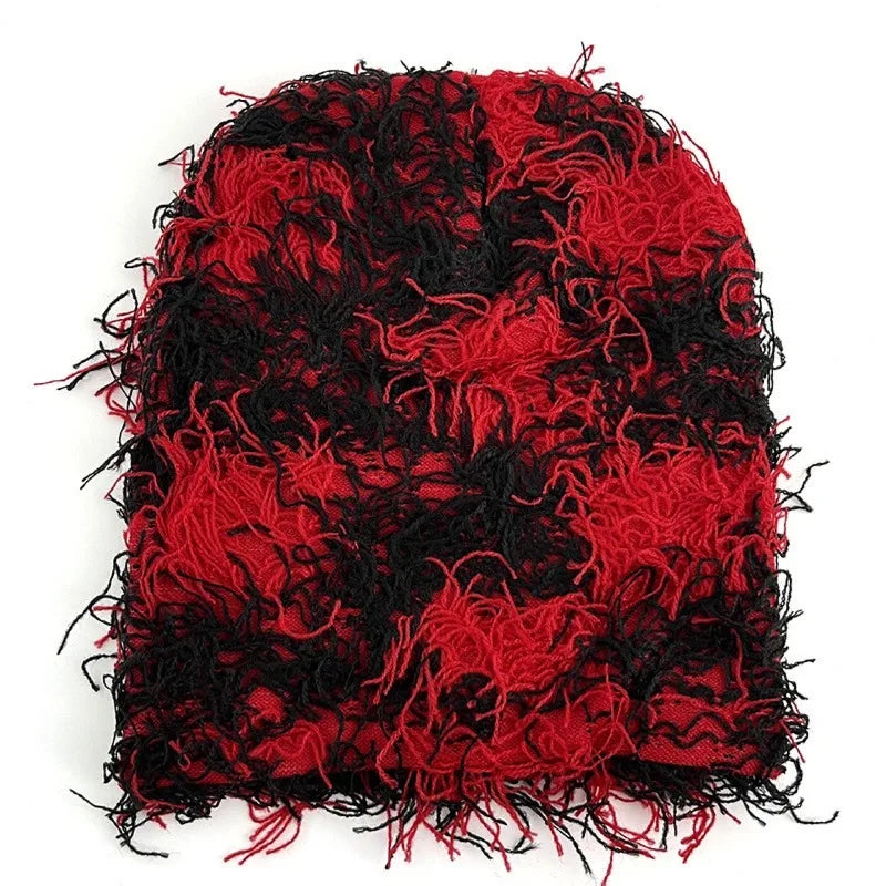 1pc Distressed Camouflage Beanie Fuzzy Winter Hats Thick Warm Head Caps Snow Hats Skull for Men Outdoor Ski Knit Cap Fall Outfit