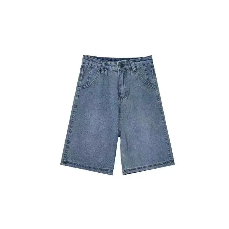 Denim Shorts Vintage High Waist Loose Fit Distressed Design Ins Style Sweet Spicy Girls All-match Casual Summer Streetwear Y2k