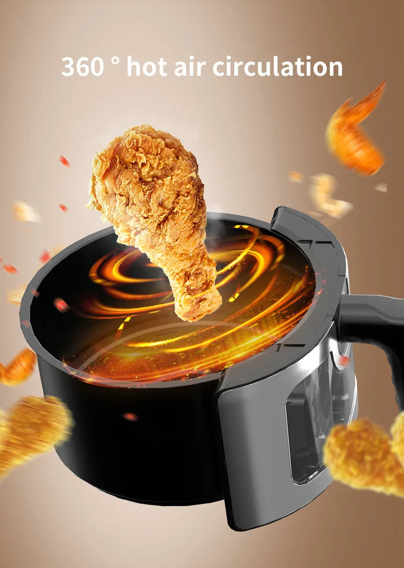 Oven Oilless Cooker with Touch Control Nonstick Basket Visible Window 8L Air Fryer with Electric Hot Fryer