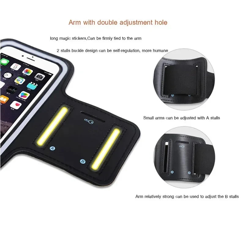 Running Armband for iPhone 13 14 15 with Card Slot & Key Pockets, Sports Arm Bands Cell Phone Holder Fit Up to 6.5 Inch