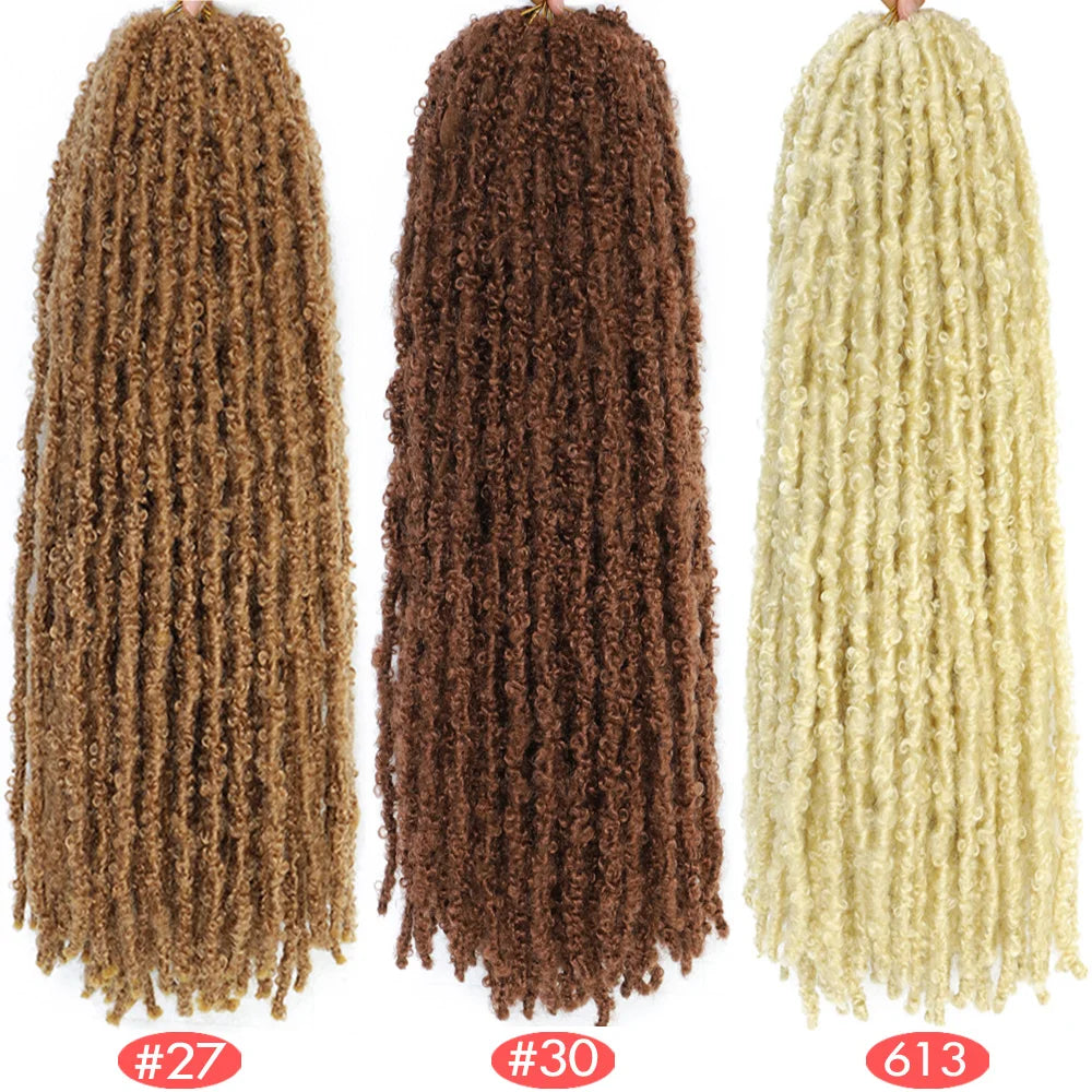 1- 6Packs Butterfly Locs Crochet Hair 36 24 18 14 12inch Pre Twisted Natural Black Distressed Faux Locs Crochet Braids for Women
