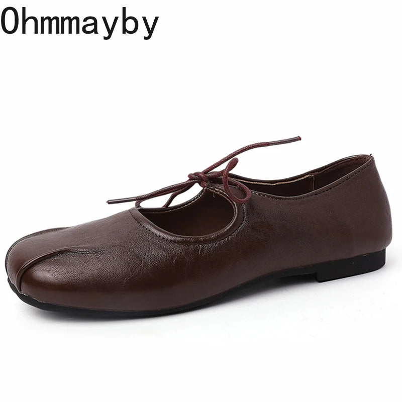 2026 Designer Spring Women Ballet Flats Casual Shallow Butterfly-knot Shoes Soft Sole Women's Elegant Leather Dress Shoes
