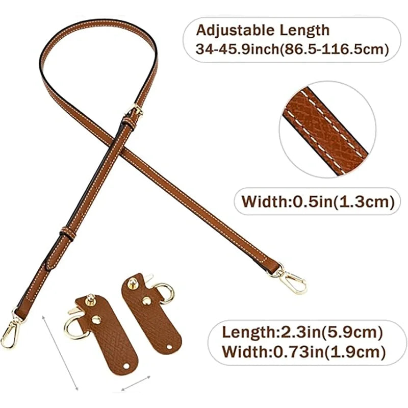 Leather Bag Shoulder Strap Replacement Crossbody Adjustable Conversion Kit Fit for Longchamp Mini Pouch
