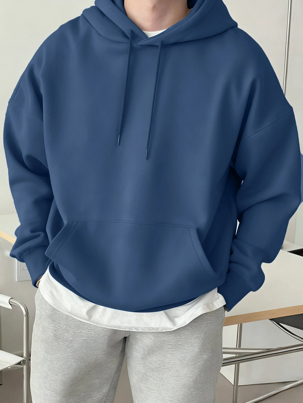 Fashion Solid Sweatshirt Sport Comfy Tracksuit Fleece Autumn Hoodies Man Basics Warm Streetwear Casual Jogging Clothes Unisex