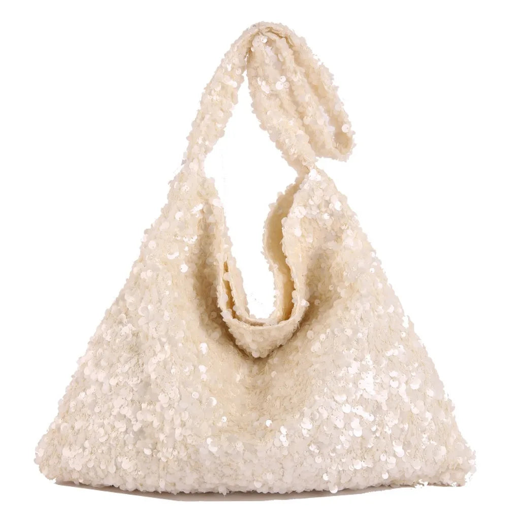 Women'S Sequined Tote Bag Medium-Soft Shoulder Tote Bag Large Capacity Tote Casual For Shopping Meeting Date