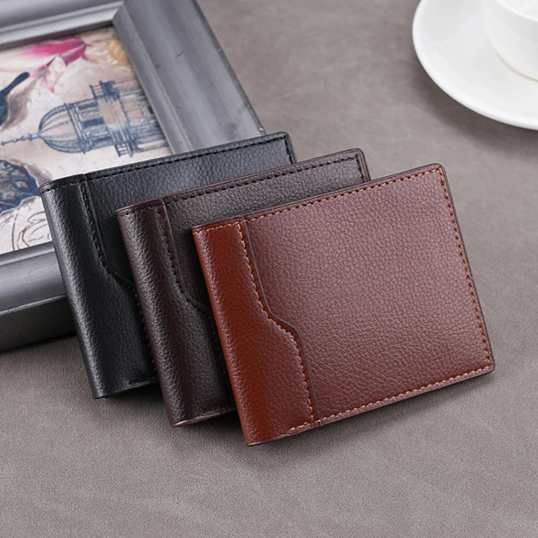 Coin Purse  Men'S Short Wallet Bifold Wallet Slim Pu Leather Wallet For Pocket Carry Gifts Daily Use