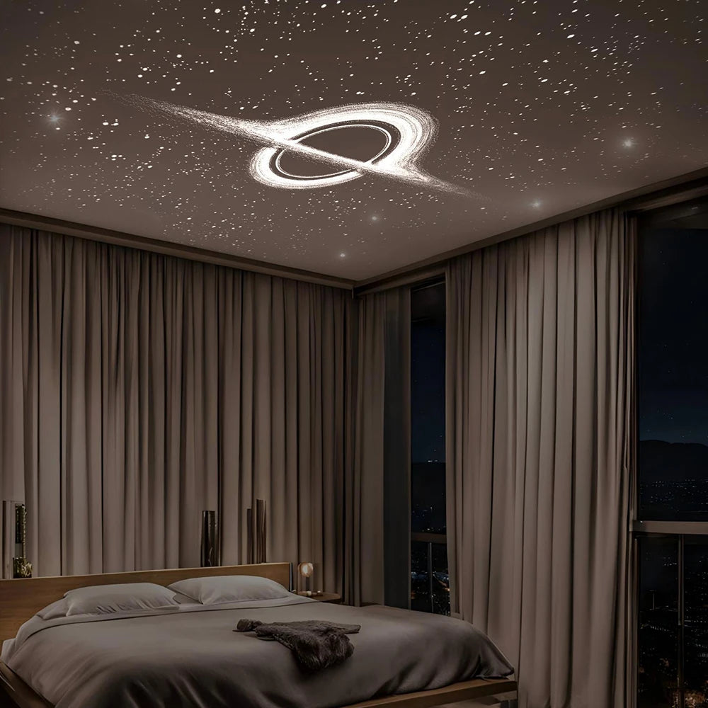 USB Galaxy Projector Light Car Roof Projection Lamp Atmosphere Ambient Light Saturn Starry Star Light Party Decor Romantic Light