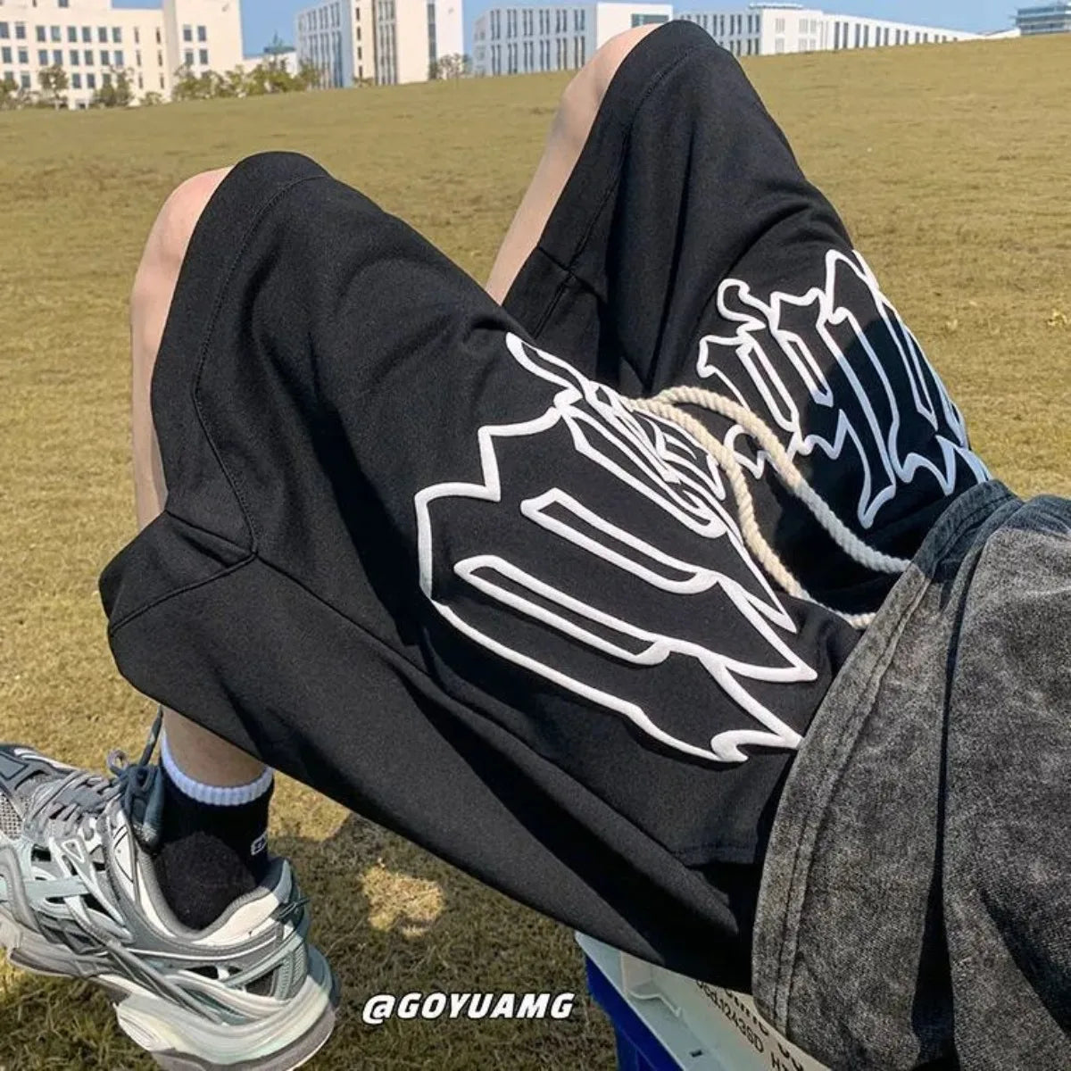 Casual Y2k Summer Women and Men Clothing Goth Letter Pants Harajuku Oversize Sweat Gym Shorts Korean Streetwear Sportswear Short