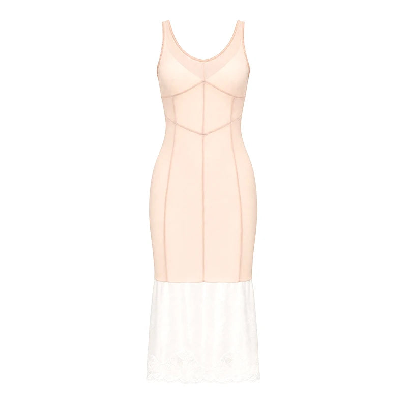 Women Sheer Mesh Overlay Midi Dress Waist Cinched Sleeveless Spaghetti Strap 2026 Summer Accessories Trendy Classy Lady Outfits