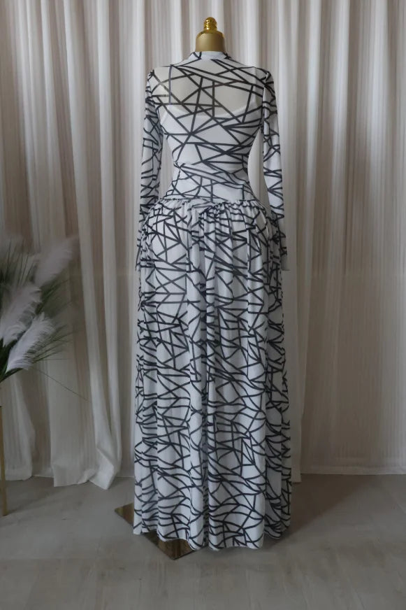 CM.YAYA Women Full Sleeve Printed O-neck Maxi Long Dress 2026 Evening Birthday Vacation Sexy Party Club Vestidos Dresses