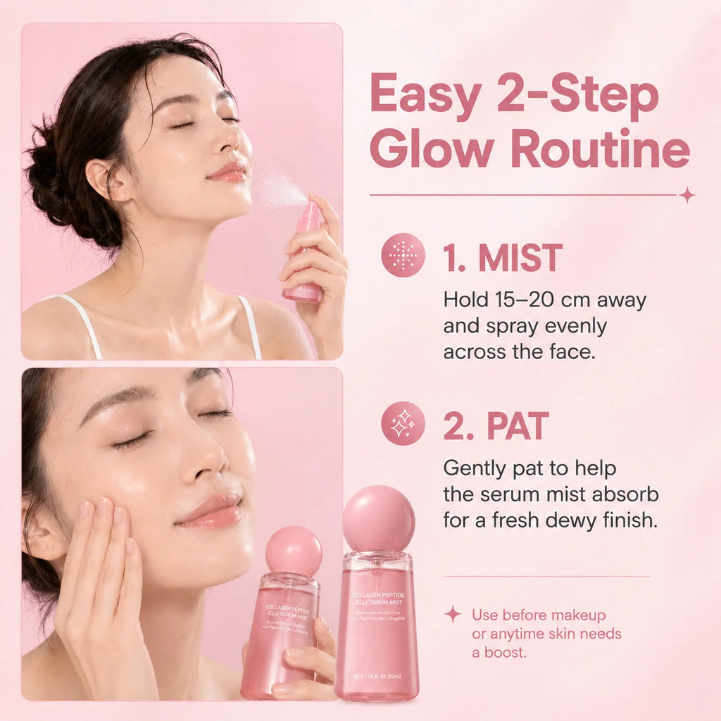 Collagen Peptide Jelly Serum Mist Plumping Smoothing Dry Skin Brighten Firming Deep Hydrating Spray Serum with Collagen Peptides