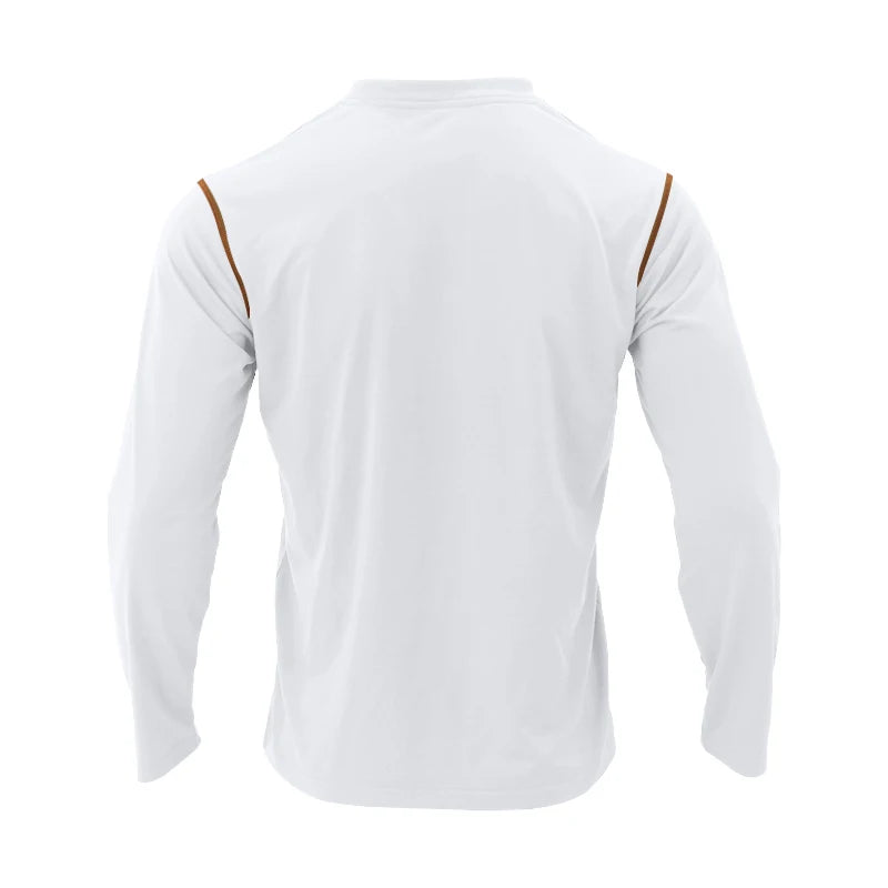 2024 Spring Summer Cross-Border European and American Men's Stand-Up Collar Casual Long-Sleeved Polo Shirt Men's Foreign Trade M