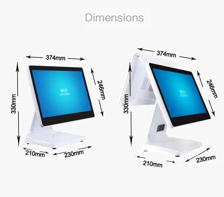 15 Inch POS Terminal for Restaurant Ordering Android Touch Screen POS All in One With Dual Display