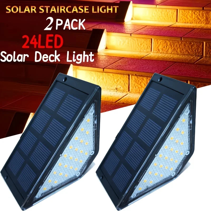 Solar Stair Lights Solar Step Light Outdoor Anti-theft Waterproof IP67 Decor for Garden Stair Deck Front Porch and Patio