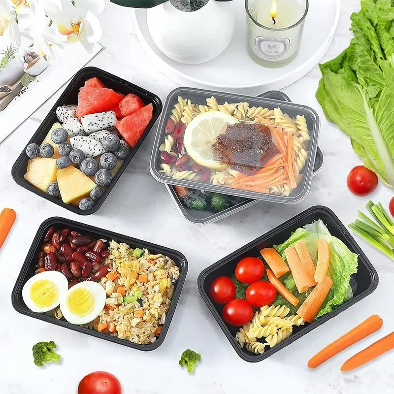 Disposable Food Containers with Lids Leakproof Plastic Bento Lunch Box Fridge Fresh-keeping Boxes Kitchen Food Storage Tableware