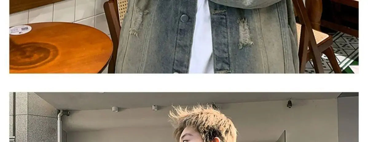 Washed Ripped Denim Jacket Men's 2026 Spring and Autumn Jacket Casual Trend