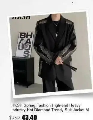HKSH Autumn New Men's Hooded Distressed Patchwork Folded Waste Land Tactical Punk Techwear Shoulder Batwing Sleeve Jacket HK2392