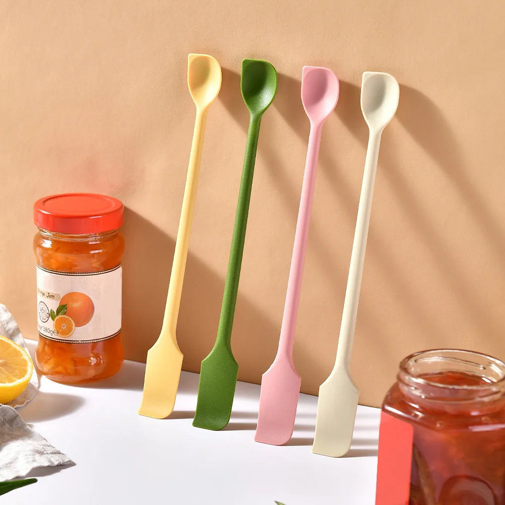 2/8Pcs Silicone Spoon Small Spoon Jam Spoon Heat Resistant Easy To Clean Non-stick Rice Spoons Tableware Utensil Kitchen Tools