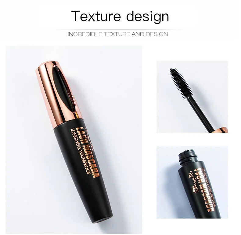 Extension 4D Pure Silk Fiber Lash Mascara Makeup Waterproof Ultra Black Volume and Length Thick Lash Extension Makeup Eyelash