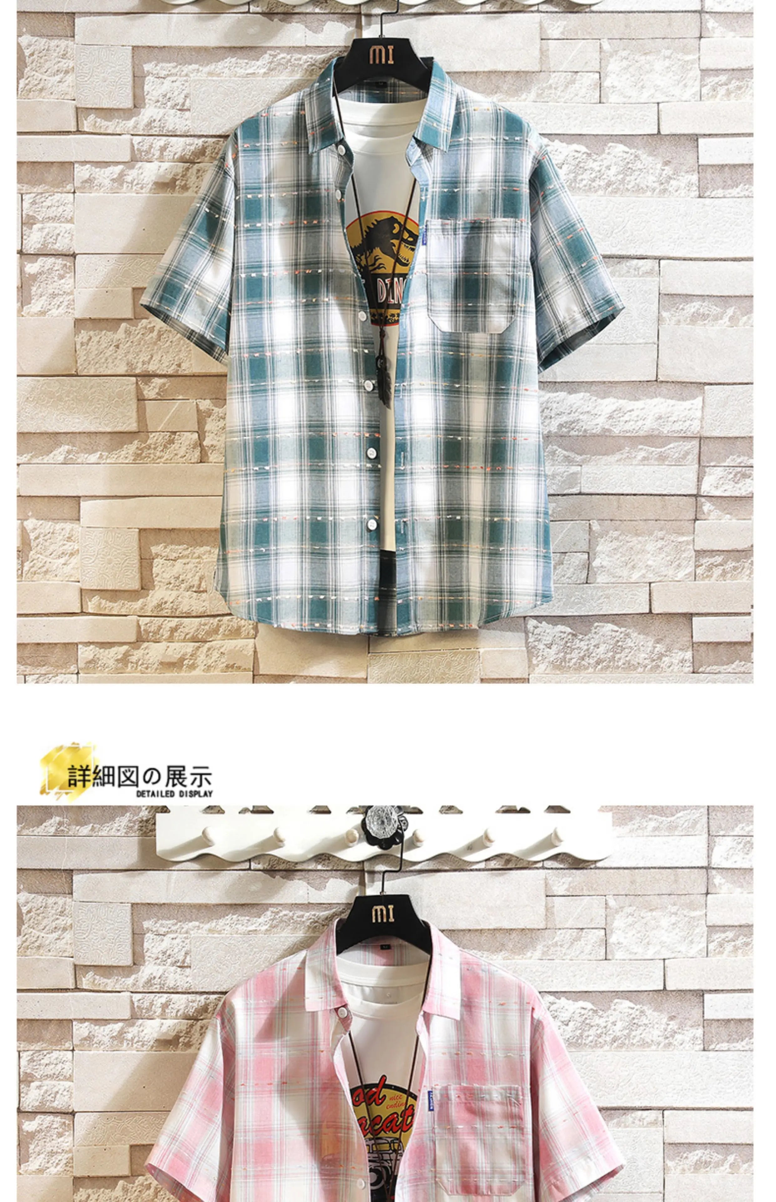 New Men's Shirts Casual Loose Designer Plaid Short Sleeve Shirts Mens Clothing Trend Social Mens Office Shirt Daily Work 5XL
