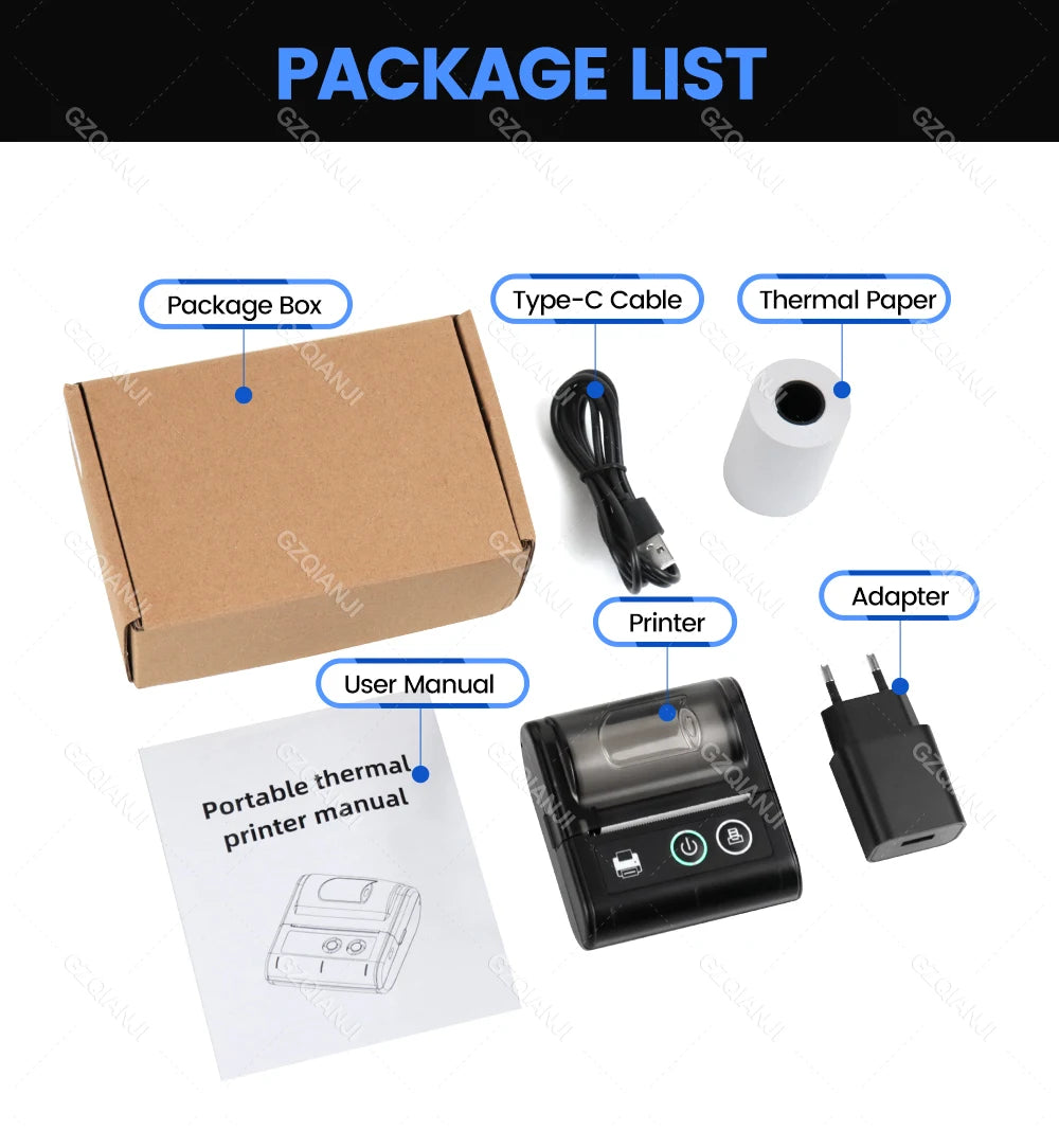 Mini Bluetooth Thermal Printer Wireless Protable 58mm Receipt Bill POS Printer Loyverse POS Free App on Android Small Business