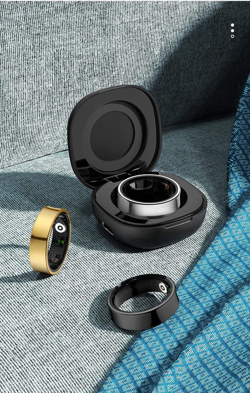 R09 Smart Ring Men Women With Charging Case,Health Sleep Monitor,Skin Temperature Monitor,60 Days Battery Life,5ATM Waterproof