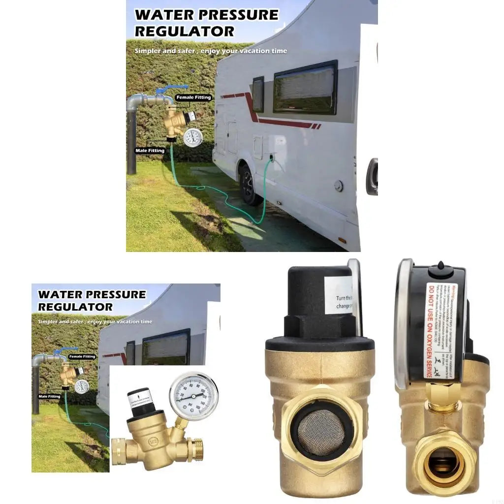 F19B Water Pressure Regulator Water Pressure Reducer for Campers Knob Adjustable