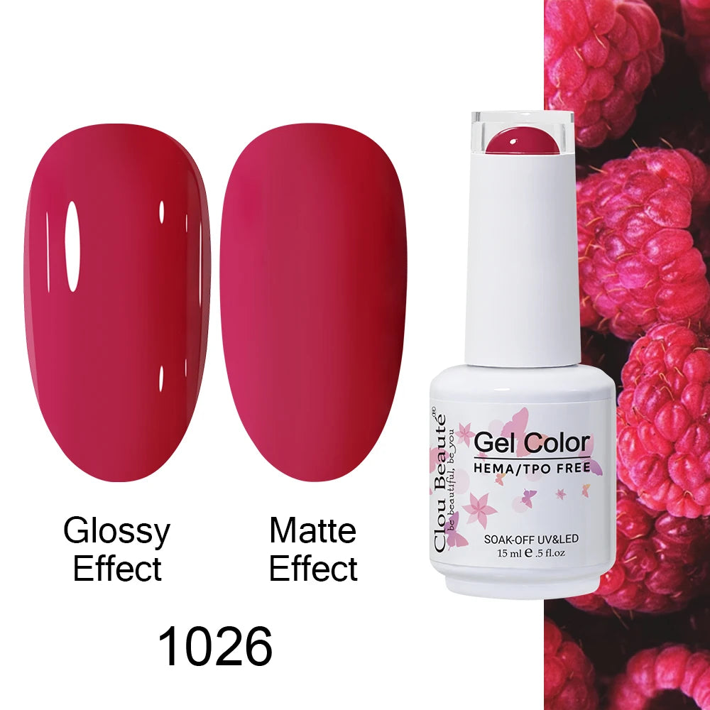 Clou Beaute HEMA TPO FREE Caramel Brown Wine Red Coffee Gel Nail Polish High Pigment Autumn Nail Art Full Coverage UV Varnish
