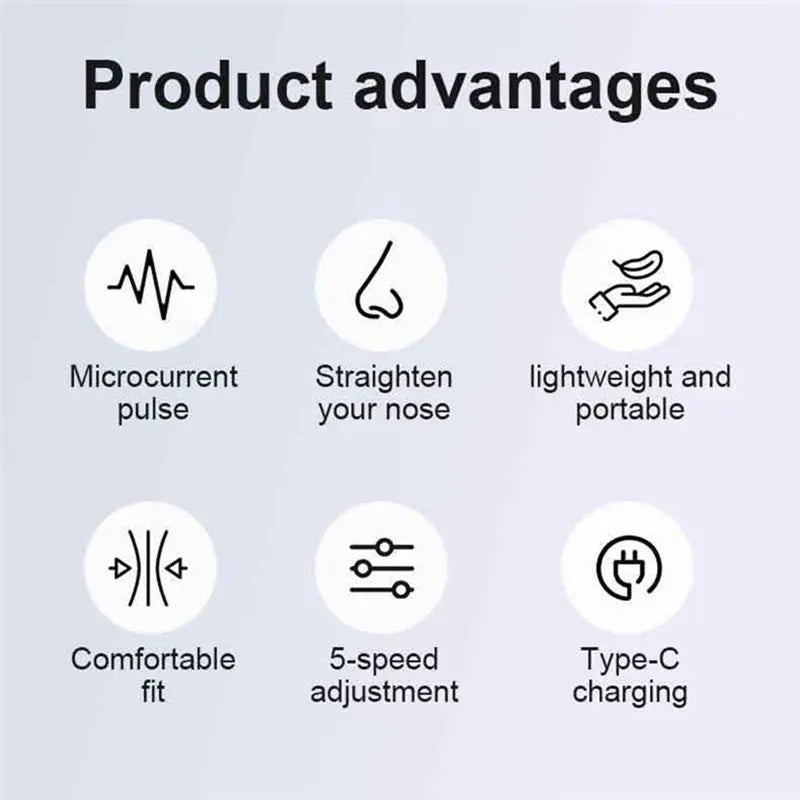 New Beauty Nose Sculpting Massager Clip Silicone Nose Shaper Microcurrent EMS Pulse Technology Lift-Up High Bridge Nose