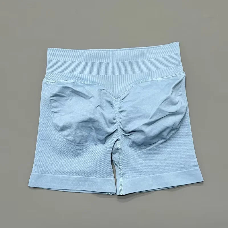 HISTELLO Gym Shorts 4.5" Women Fitness Sports Biker Shorts Low Waist Running Pants Workout Scrunch Butt Yoga Seamless Leggings