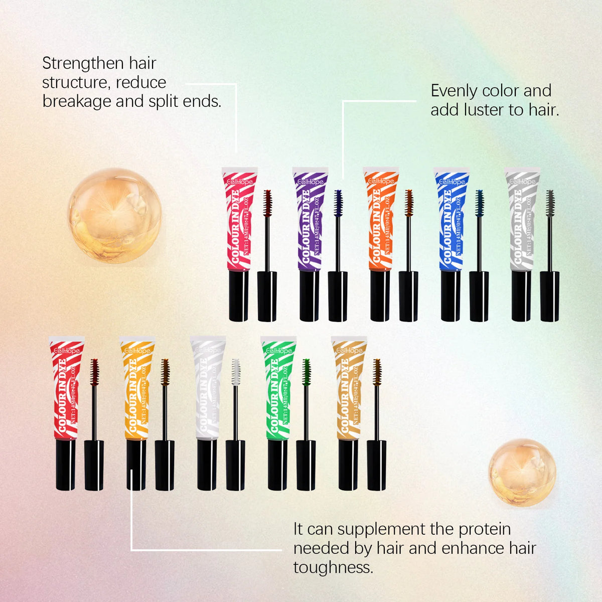 Temporary Hair Coloring Dye Set Long Lasting Vibrant Colors Music Festival Halloween Party Cosplay DIY Hair Styling Cream Tools