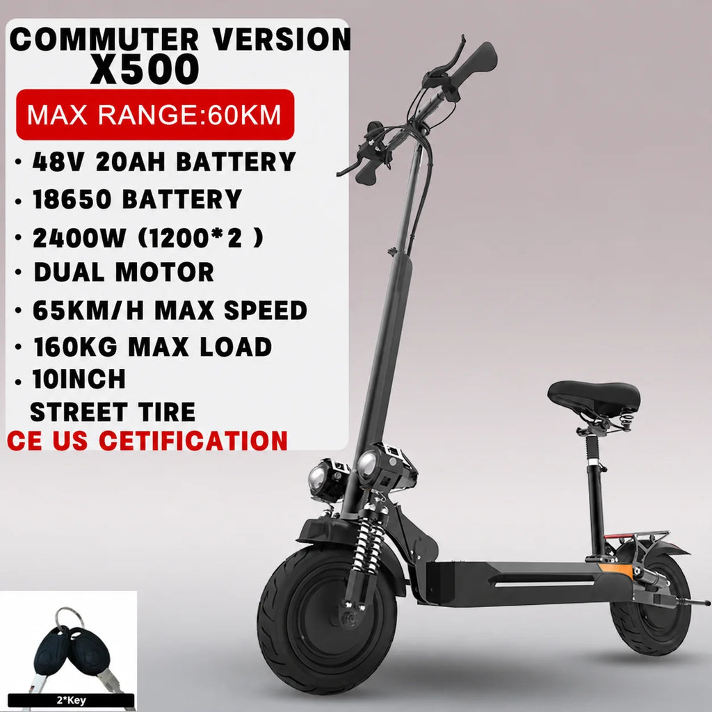 Single/Dual Motor Electric Scooter for Adults Max Speed 85km/h 500-6000W 30-100KM Range Foldable E-Scooter 10inch 11inch Tire