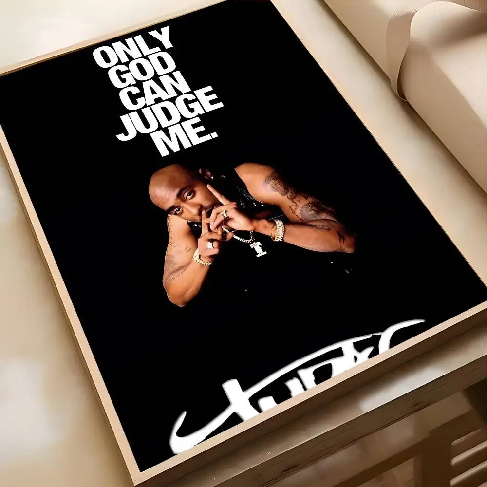 Hip Hop Singer 2-2Pac-MT Tupac Shakur Poster Art painting poster with prints Home bedroom living room decoration gift