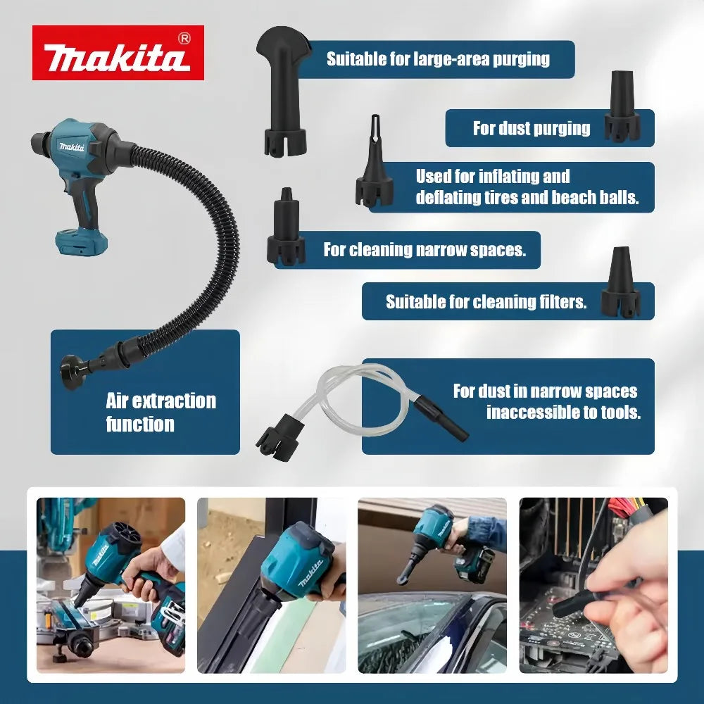 2026 New Makita DAS180 18V Cordless Air Duster, portable dust cleaner ideal for narrow gaps and dead corners cleaning