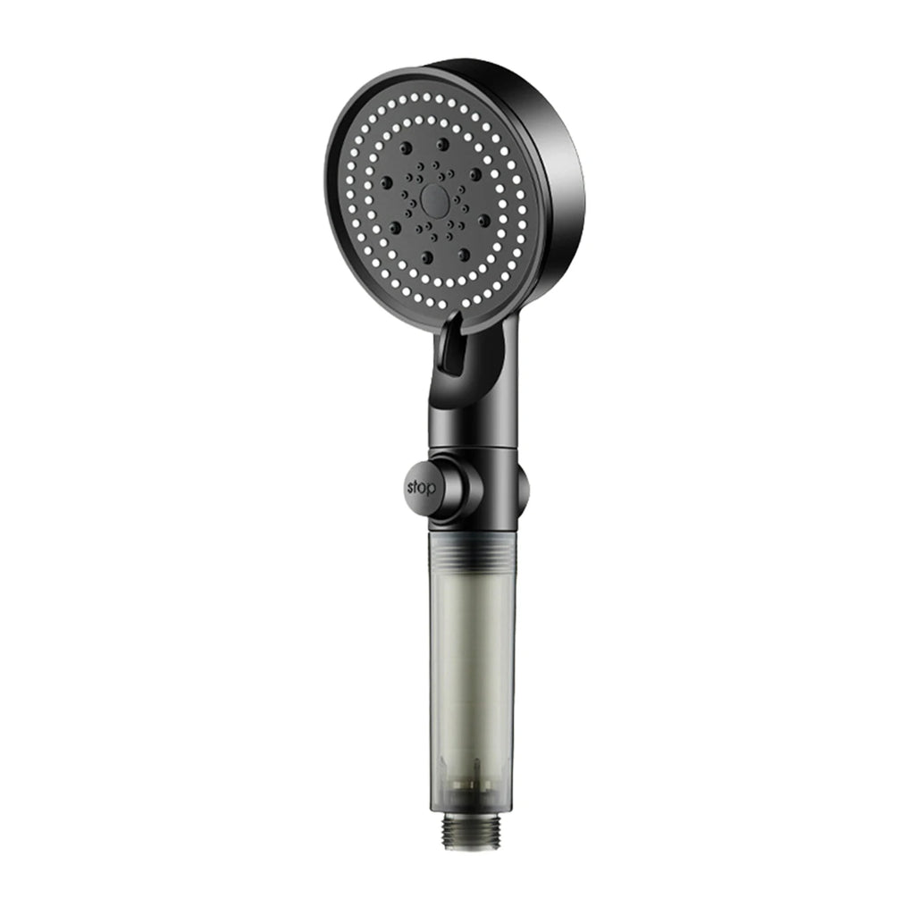 Hydro Boost High Pressure Shower Head 5 Spray Modes Stainless Steel Water Saving Filter Showerhead With Strong Flow For Bathroom