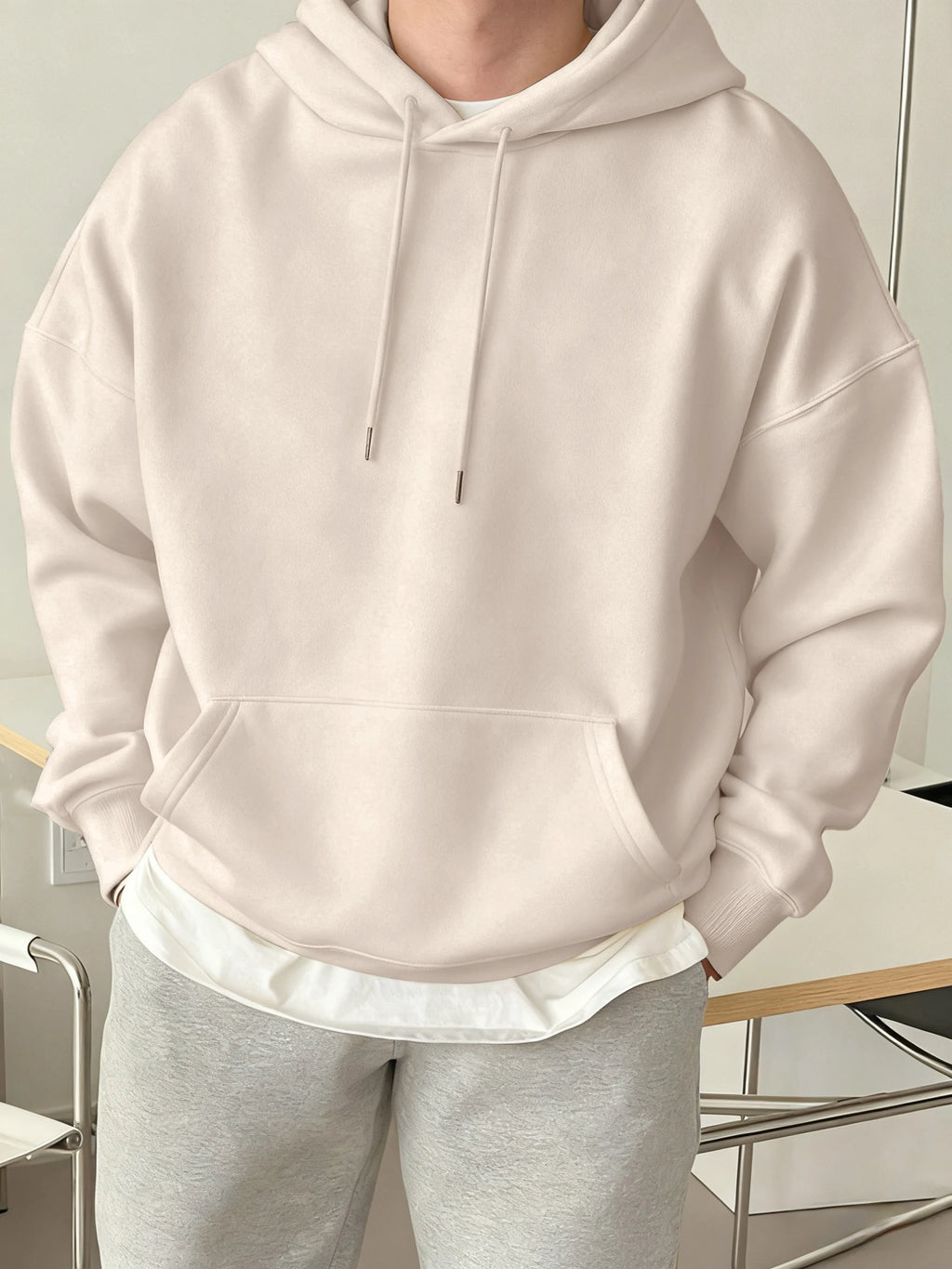 Fashion Solid Sweatshirt Sport Comfy Tracksuit Fleece Autumn Hoodies Man Basics Warm Streetwear Casual Jogging Clothes Unisex