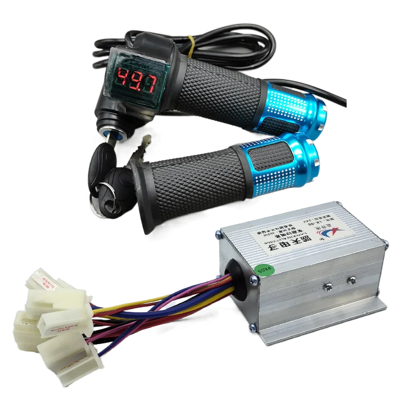 Electric Bike Bicycle Scooter Accessories Motor Brushed Controller & Throttle Twist Grip 12V 24V 36V 48V 250W 350W 500W 1000W