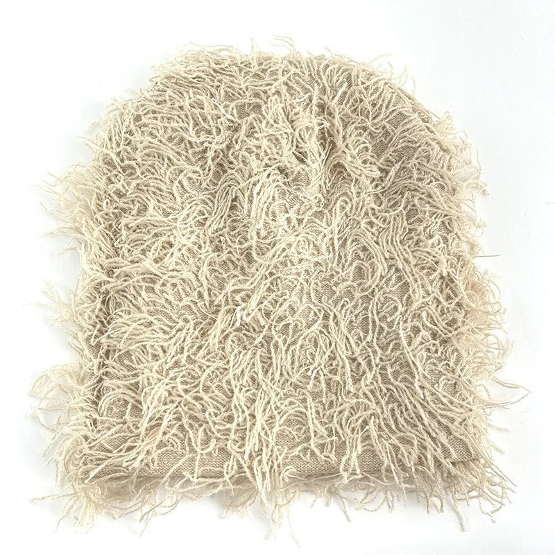 1pc Distressed Camouflage Beanie Fuzzy Winter Hats Thick Warm Head Caps Snow Hats Skull for Men Outdoor Ski Knit Cap Fall Outfit