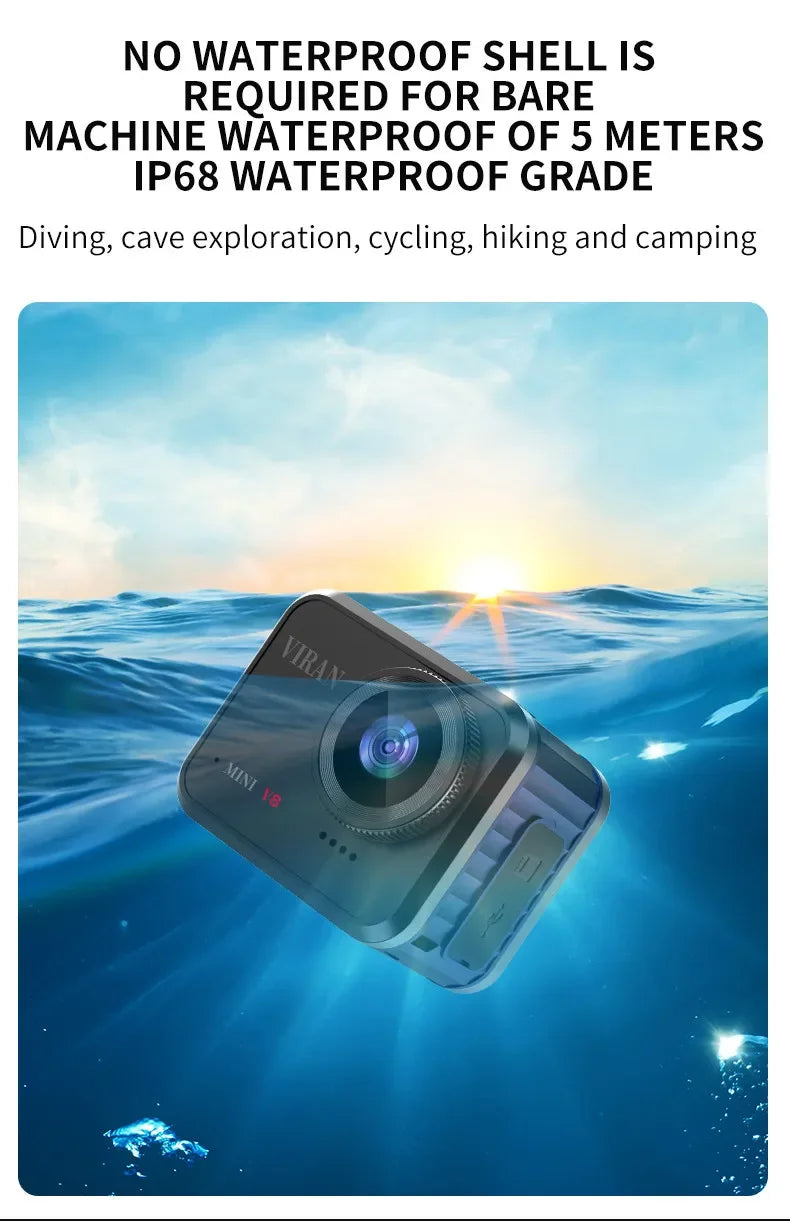 4K 60FPS Ultar HD Mini Action Camera Wifi Remote Control Screen Waterproof DV Sport Camcorder Drive Recorder Wireless Webcam V8