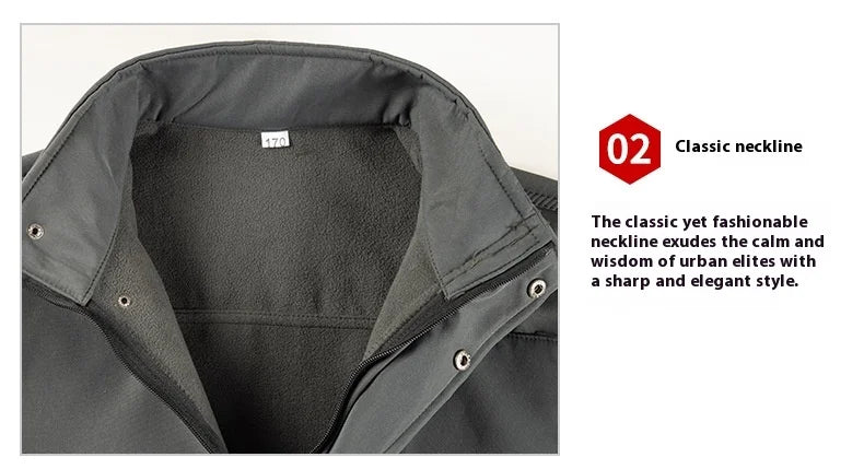 Winter Fleece Lined Thickened Windbreaker Work Suit Men Cold Proof Warm Waterproof Workwear Outdoor Labor Uniform