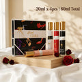 MYSTICAL Urban Muse 4pcs Women's Perfume Variety Gift Set, Long Lasting EDP Fragrance Selection for Office Wear, Date Night & Parties, Sensual Rose, Rich Gourmand & Fresh Pear, 0.68oz X 4 Portable Sprays, Luxury Beauty Fragra