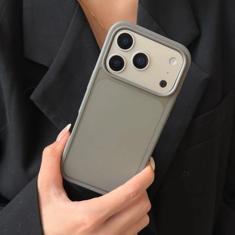 Original Translucent Glossy Matte Texture Case For iPhone 17 16 15 14 13 Pro Max Business Simple Armor Shockproof Hybrid Cover