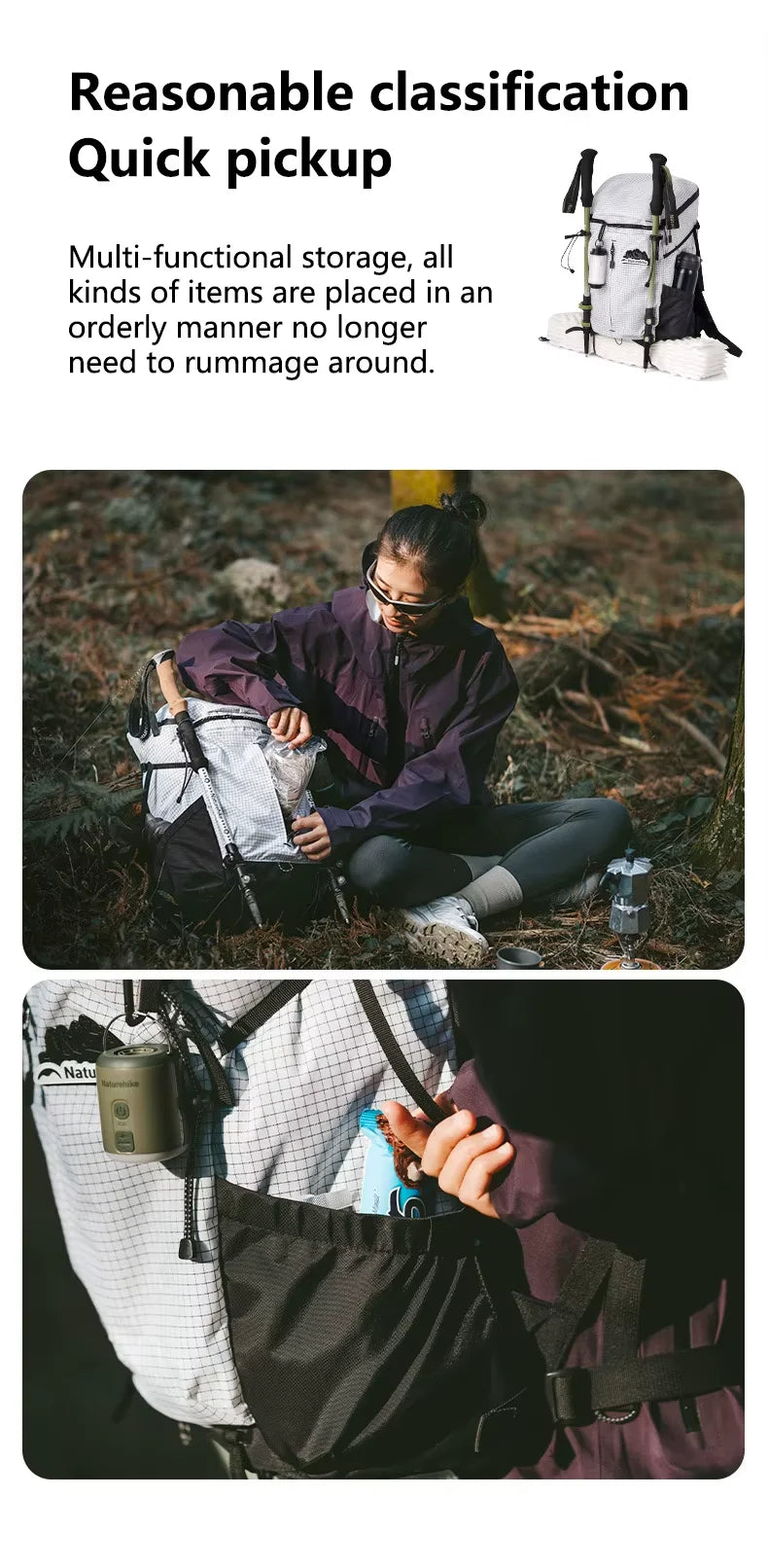 Naturehike Backpack Man Women 25L 30L Large Capacity Shoulder Bag Outdoor Climbing Hiking Portable Lightweight Waterproof Bag