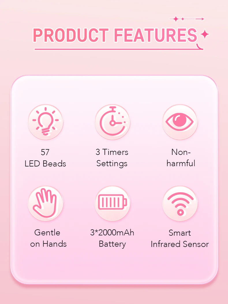 180W UV LED Nail Lamp 57LED Rechargeable Nail Dryer For Curing Polish Gel Wireless Manicure Machine With Smart Sensor Salon Tool