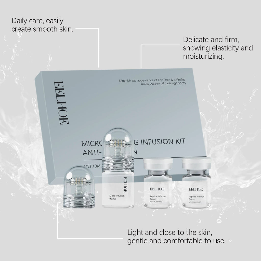 EELHOE Micro Infusion Peptide Serum Anti-Wrinkle Firm Skin Elasticity Enhancement Hydrating Hyaluronic Acid Pore Refining Serum