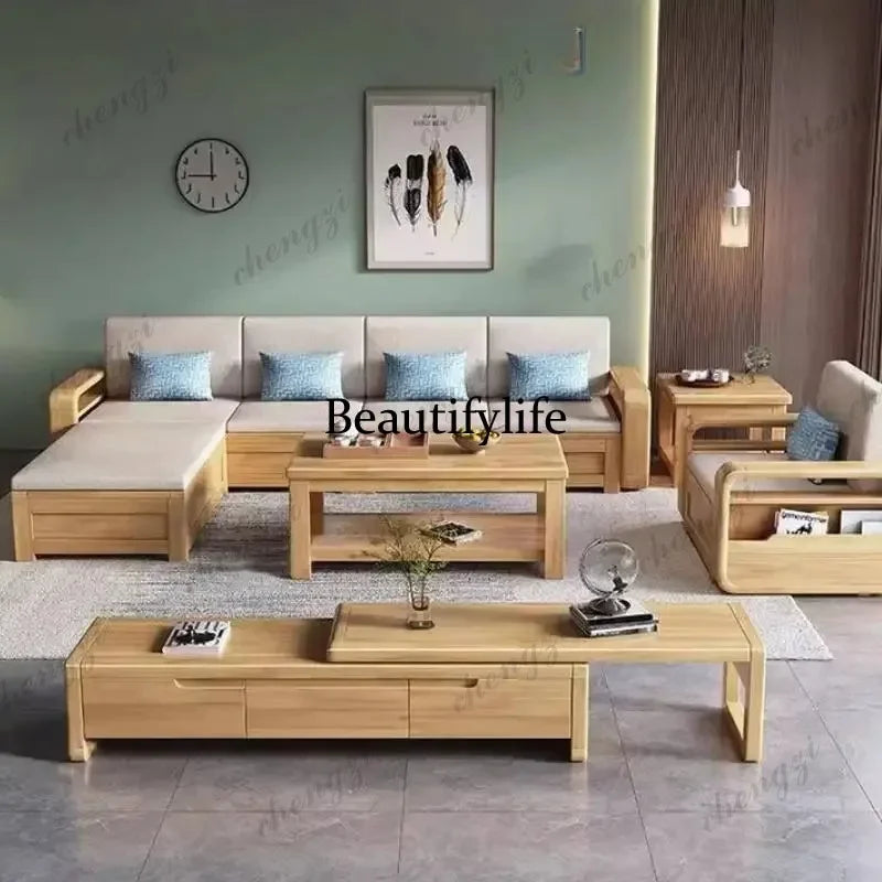 R134 Wood Storage Living Room Sofas Designer Sectional  Nordic Luxury Living Room Sofas Lounges Modern Banken Woonkamer Furnitur