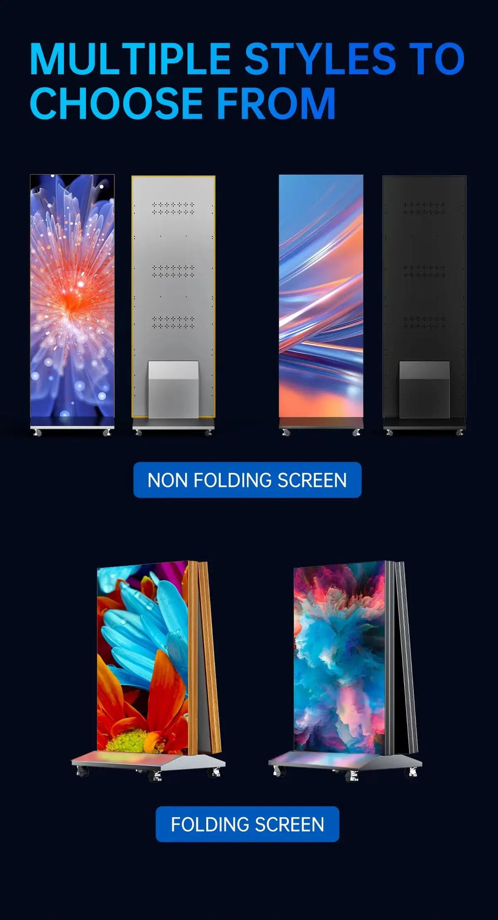 P1.25 P1.6 P1.8 4G Control Floor Standing Panel Mall Indoor Advertising Poster Wall