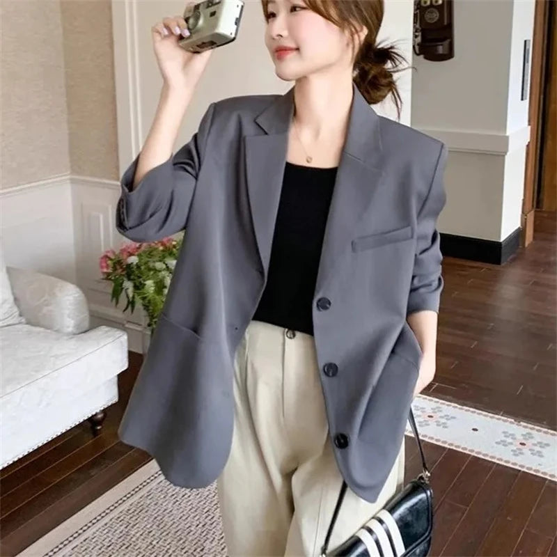 New Women's Blazer Jacket 2025 Spring Autumn Casual Design Sense Ladies Outerwear All-match Elegant Fashion Female Suit Coat