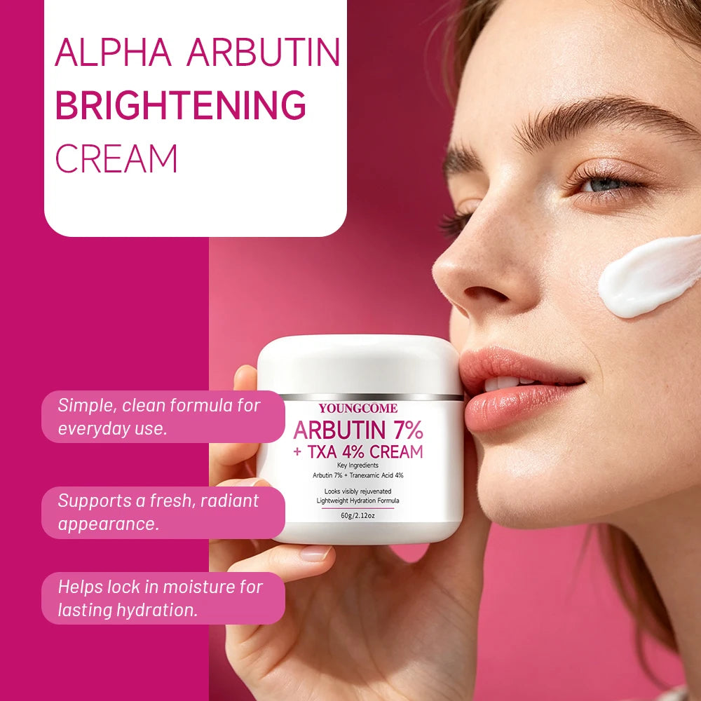 YOUNGCOME Arbutin Tranexamic Acid Face Cream, Lightweight Daily Hydration Moisturizer, Facial Skin Care for All Skin Types
