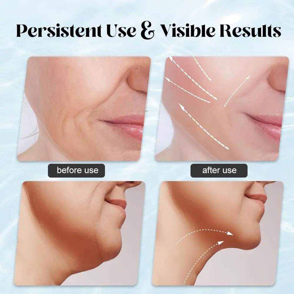 7 Color LED Light Face Neck Massager USB Rechargeable Home Beauty Device Hot Compress Skin Care Massage Instrument OEM